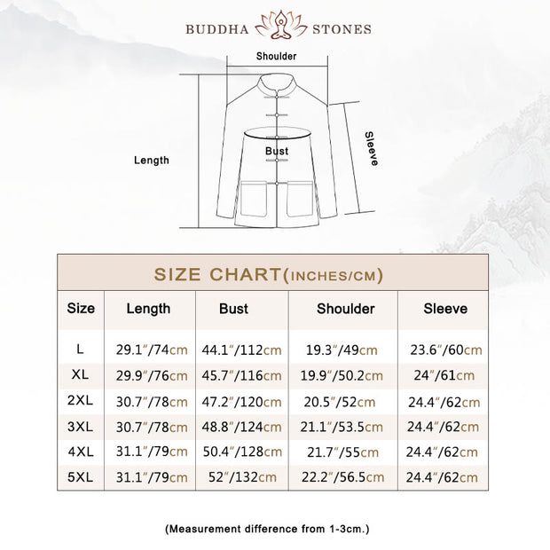 Buddha Stones Frog-Button Chinese Tang Suit Ramie Linen Cotton Men Jacket Shirt With Pockets