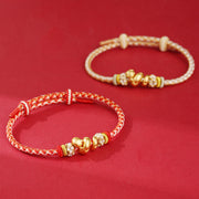 Buddha Stones 999 Sterling Silver Gradient Red String Year Of The Snake Luck Braided Bracelet Bracelet BS 12