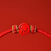 Buddha Stones Chinese Zodiac Red String Eight Thread Peace Knot Cinnabar Protection Luck Bracelet Bracelet BS 10