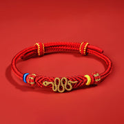 Buddha Stones Red String Eight Thread Peace Knot Year Of The Snake Protection Braided Bracelet