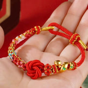 Buddha Stones Red String Mandala Knot Hand-woven Colorful Flowers Year Of The Snake Protection Braided Bracelet Bracelet BS 4