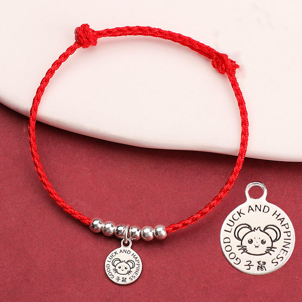 Buddha Stones Chinese Zodiac Kid Red String 999 Sterling Silver Protection Bracelet