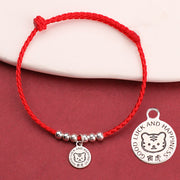 Buddha Stones Chinese Zodiac Kid Red String 999 Sterling Silver Protection Bracelet