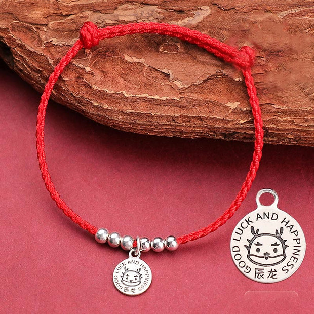 Buddha Stones Chinese Zodiac Kid Red String 999 Sterling Silver Protection Bracelet Bracelet BS Dragon Red Rope& 999 Sterling Silver(Wrist Circumference: 11-15cm)