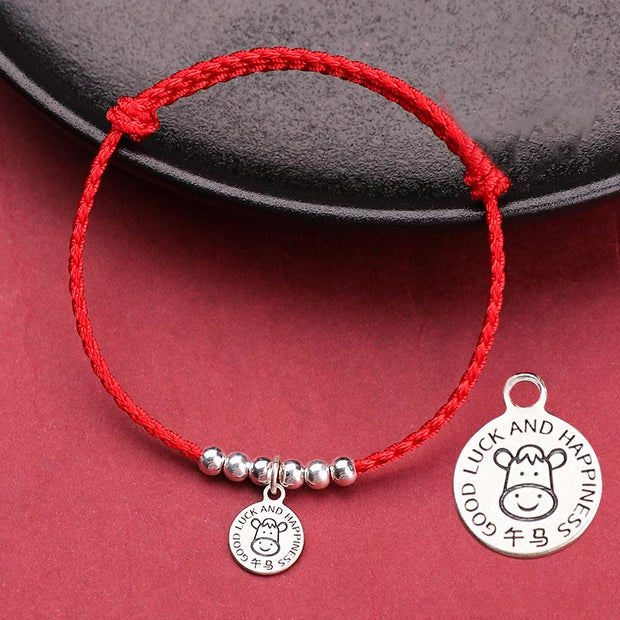 Buddha Stones Chinese Zodiac Kid Red String 999 Sterling Silver Protection Bracelet Bracelet BS Horse Red Rope& 999 Sterling Silver(Wrist Circumference: 11-15cm)