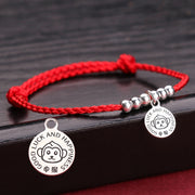 Buddha Stones Chinese Zodiac Kid Red String 999 Sterling Silver Protection Bracelet Bracelet BS Monkey Red Rope& 999 Sterling Silver(Wrist Circumference: 11-15cm)