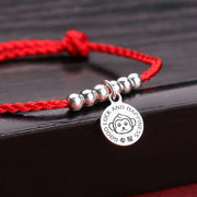 Buddha Stones Chinese Zodiac Kid Red String 999 Sterling Silver Protection Bracelet Bracelet BS 21