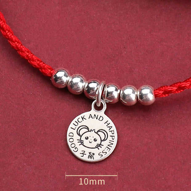 Buddha Stones Chinese Zodiac Kid Red String 999 Sterling Silver Protection Bracelet Bracelet BS 11