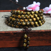 Buddha Stones 108 Mala Teardrop Beads Natural Phoebe Zhennan Wood Protection Bracelet Mala Bracelet BS Phoebe Zhennan Wood(Wrist Circumference: 14-19cm)