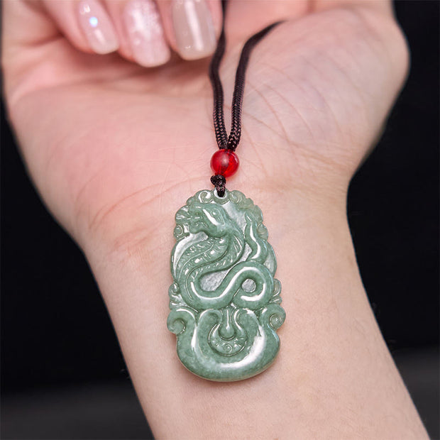 Buddha Stones Lucky Healing The Year of The Snake 2025 Jade White Crystal Red String Protection Bundle