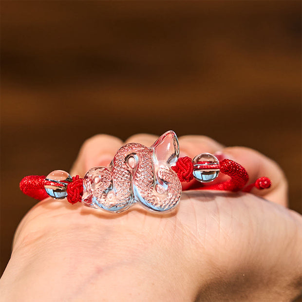 Buddha Stones Lucky Healing The Year of The Snake 2025 Jade White Crystal Red String Protection Bundle Snake Bundle BS 7