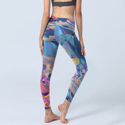 Buddha Stones Whales Swallows Waves Print Gym Leggings Women's Yoga Pants - image 5