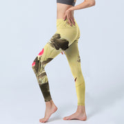 Buddha Stones Pink Blooming And Unbloomed Lotus Print Gym Leggings Women's Yoga Pants - image 3