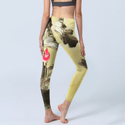 Buddha Stones Pink Blooming And Unbloomed Lotus Print Gym Leggings Women's Yoga Pants - image 5