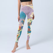 Buddha Stones Purple Dragon Auspicious Clouds Print Gym Leggings Women's Yoga Pants - image 6