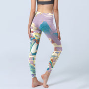 Buddha Stones Purple Dragon Auspicious Clouds Print Gym Leggings Women's Yoga Pants - image 5
