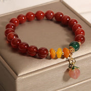 Buddha Stones Red Agate Amber Peach Charm Self-acceptance Bracelet Bracelet BS Red Agate(Wrist Circumference 14-17cm)