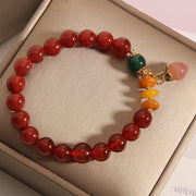 Buddha Stones Red Agate Amber Peach Charm Self-acceptance Bracelet Bracelet BS 3