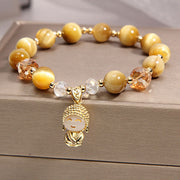 Buddha Stones Yellow Tiger Eye Meditation Buddha Protection Bracelet