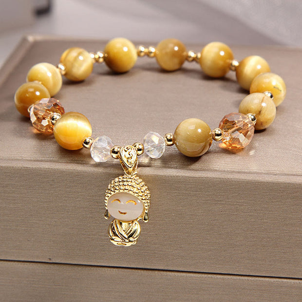 FREE Today: Protection Courage Yellow Tiger Eye Meditation Buddha Bracelet