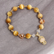 Buddha Stones Yellow Tiger Eye Meditation Buddha Protection Bracelet