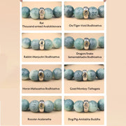 FREE Today: Peace Harmony Chinese Zodiac Natal Buddha Bodhi Seed Om Mani Padme Hum Engraved Bracelet