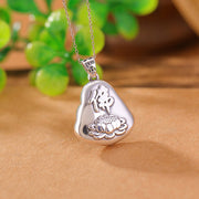 Buddha Stones 999 Sterling Silver Laughing Buddha Cyan Jade Lotus Success Necklace Chain Pendant Necklaces & Pendants BS 3