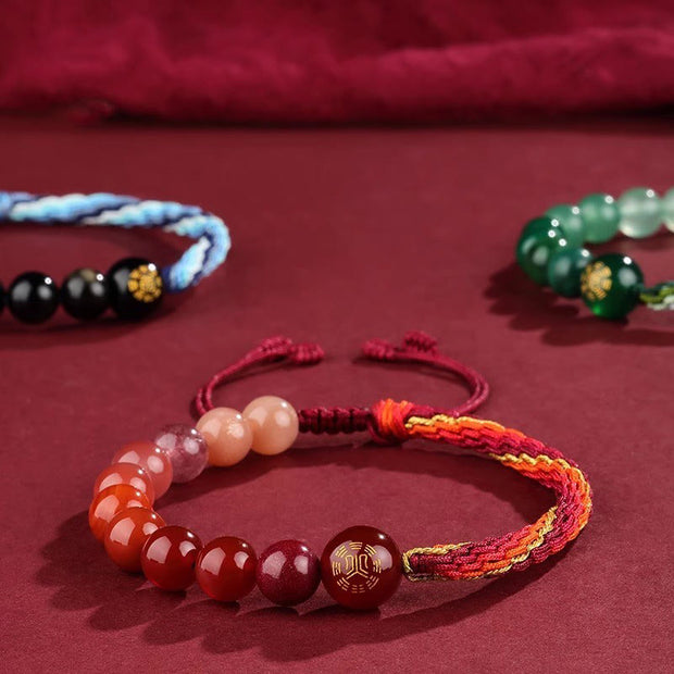 Buddha Stones Five Elements Various Crystal Agate Wealth Reincarnation Knot Braid Bracelet Bracelet BS main