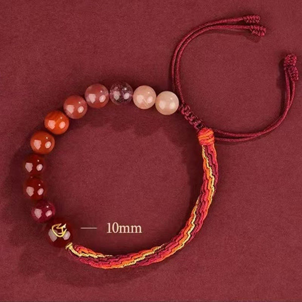 Buddha Stones Five Elements Various Crystal Agate Wealth Reincarnation Knot Braid Bracelet Bracelet BS 21