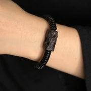 Buddha Stones Ebony Wood Copper Brass Holey Balance Bracelet Bracelet BS 4