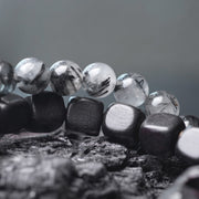 Buddha Stones Ebony Wood Black Rutilated Quartz Copper Brass Double Wrap Balance Bracelet (Extra 30% Off | USE CODE: FS30) - image 3