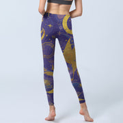 Buddha Stones Moon Sun Stars Print Gym Leggings Women's Yoga Pants - image 5