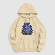 Buddha Stones Buddha Sitting On The Lotus Fleece Lined Hoodie