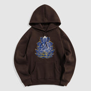 Buddha Stones Buddha Sitting On The Lotus Fleece Lined Hoodie