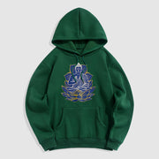 Buddha Stones Buddha Sitting On The Lotus Fleece Lined Hoodie