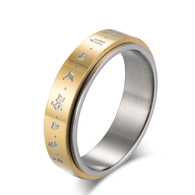 FREE Today: Balance Calm Tibetan Mantra Titanium Steel Rotatable Ring