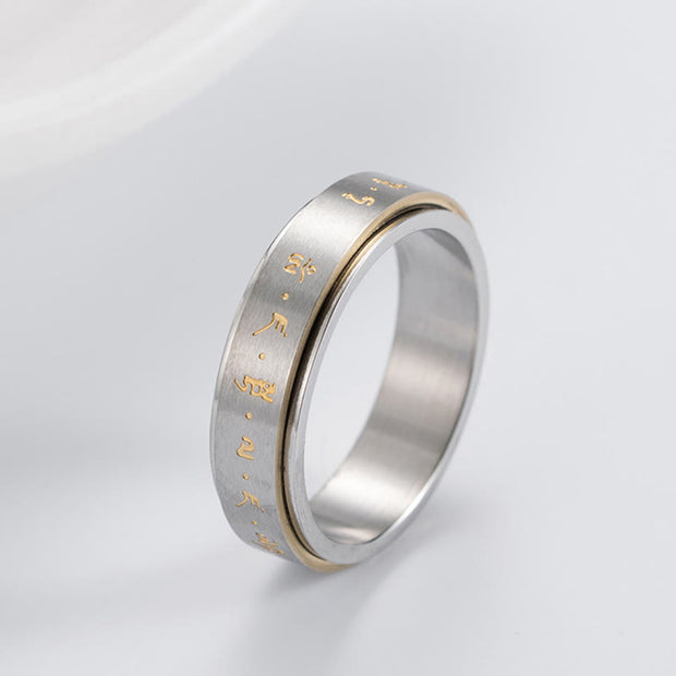 FREE Today: Balance Calm Tibetan Mantra Titanium Steel Rotatable Ring