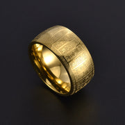 Buddha Stones Chinese Characters Engraved Pattern Titanium Steel Balance Ring Ring BS Gold US12