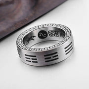 FREE Today: Balance and Harmony Bagua Yin Yang Taoist Nine-Character Mantra Titanium Steel Ring