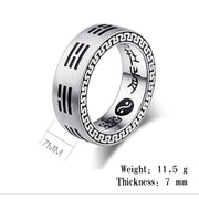 FREE Today: Balance and Harmony Bagua Yin Yang Taoist Nine-Character Mantra Titanium Steel Ring