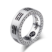 FREE Today: Balance and Harmony Bagua Yin Yang Taoist Nine-Character Mantra Titanium Steel Ring