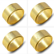 FREE Today: Strengthen Balance Chinese Zodiac Natal Buddha Heart Sutra Carved Titanium Steel Rotatable Ring FREE FREE 22