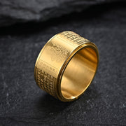 FREE Today: Strengthen Balance Chinese Zodiac Natal Buddha Heart Sutra Carved Titanium Steel Rotatable Ring FREE FREE 4