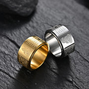 FREE Today: Strengthen Balance Chinese Zodiac Natal Buddha Heart Sutra Carved Titanium Steel Rotatable Ring FREE FREE 37