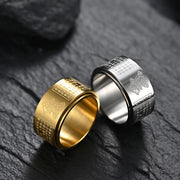 FREE Today: Strengthen Balance Chinese Zodiac Natal Buddha Heart Sutra Carved Titanium Steel Rotatable Ring