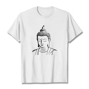 Buddha Stones Buddha Head Pattern Cotton Tee T-shirt