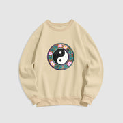 Buddha Stones Yin Yang Lotus Leaves Fleece Lined Sweatshirt