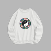 Buddha Stones Yin Yang Lotus Leaves Fleece Lined Sweatshirt