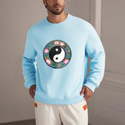 Buddha Stones Yin Yang Lotus Leaves Fleece Lined Sweatshirt