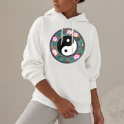 Buddha Stones Yin Yang Lotus Leaves Fleece Lined Hoodie